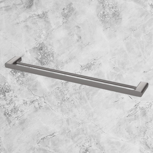 Phoenix Nuage Double Towel Rail 800mm Brushed Carbon