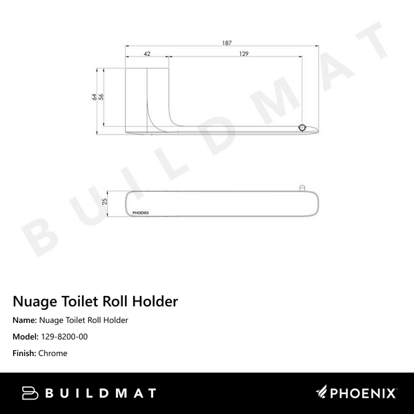 Phoenix Nuage Toilet Roll Holder Chrome