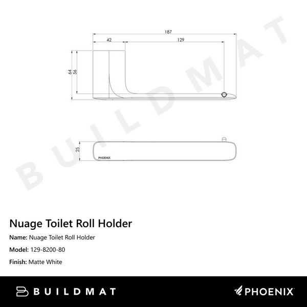 Phoenix Nuage Toilet Roll Holder Matte White