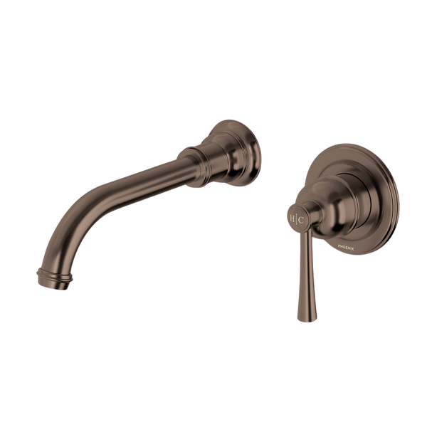 Phoenix Cromford SwitchMix Wall Basin/Bath Mixer Set (Complete Kit) Brushed Bronze Lead Free