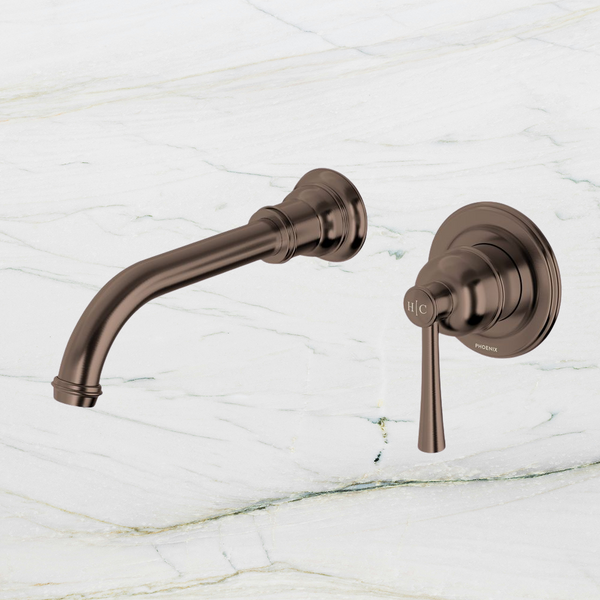Phoenix Cromford SwitchMix Wall Basin/Bath Mixer Set (Complete Kit) Brushed Bronze Lead Free