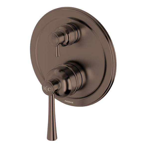 Phoenix Cromford SwitchMix Shower/Bath Diverter Mixer (Fit-Off Kit) Brushed Bronze Lead Free