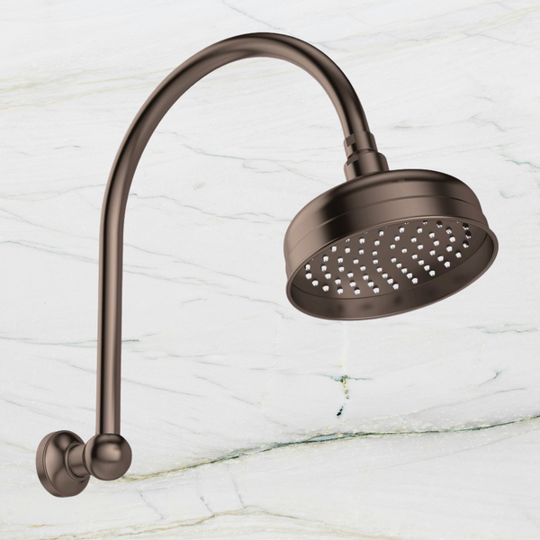 Phoenix Cromford High-Rise Shower Arm & Rose Brushed Bronze