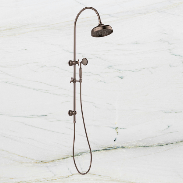 Phoenix Cromford Twin Shower 210mm Rose Brushed Bronze
