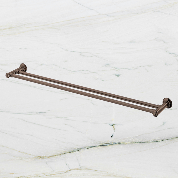 Phoenix Cromford Double Towel Rail 800mm Brushed Bronze