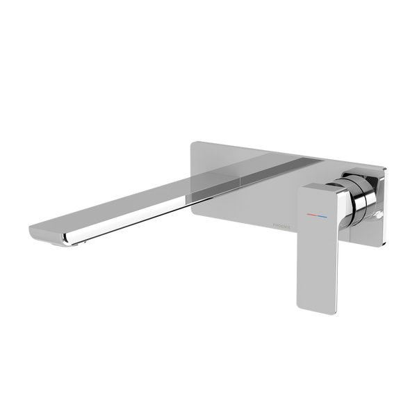 Phoenix Gloss MKII SwitchMix Wall Basin / Bath Mixer Set 200mm Chrome (Complete Kit)
