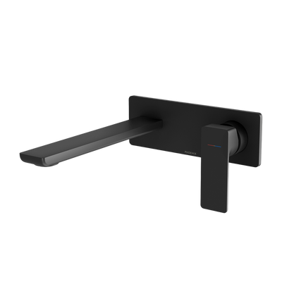 Phoenix Gloss MKII SwitchMix Wall Basin/Bath Mixer Set 200mm (Complete Kit) Matte Black