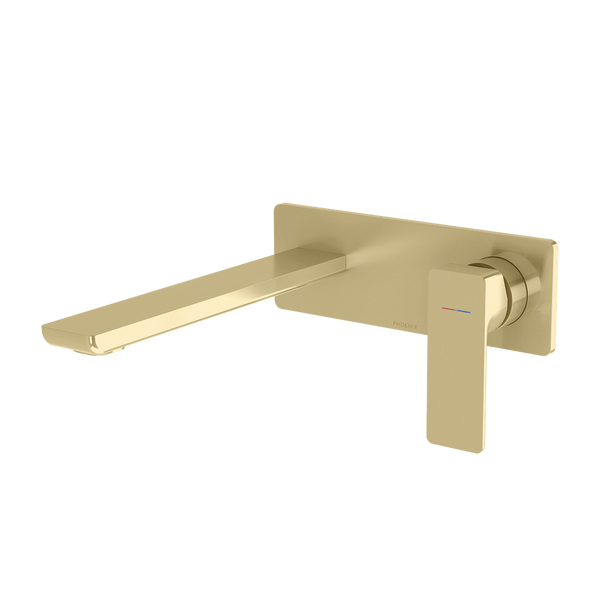 Phoenix Gloss MKII SwitchMix Wall Basin / Bath Mixer Set 200mm Brushed Gold (Complete Kit)
