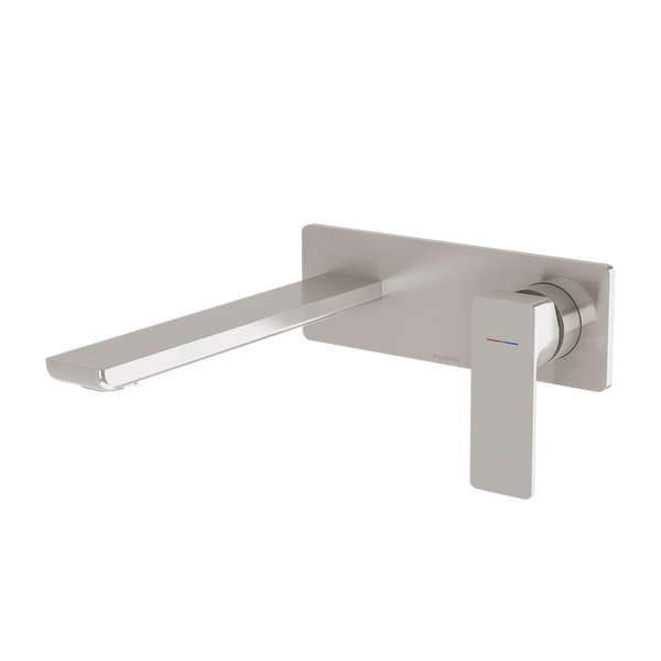 Phoenix Gloss MKII SwitchMix Wall Basin / Bath Mixer Set 200mm (Complete Kit) Brushed Nickel Lead Free