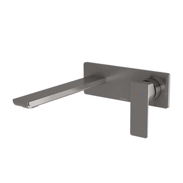 Phoenix Gloss MKII SwitchMix Wall Basin / Bath Mixer Set 200mm (Fit-Off Kit Only) Lead Free Brushed Carbon