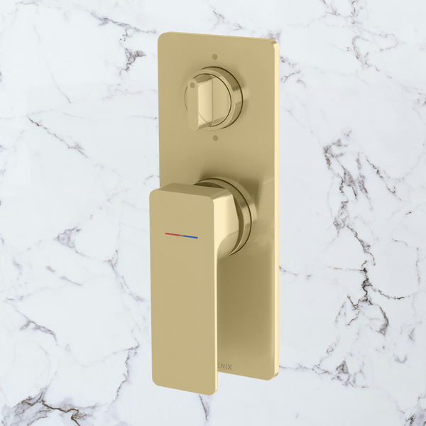Phoenix Gloss MKII SwitchMix Shower / Bath Diverter Mixer Fit-Off Kit Brushed Gold