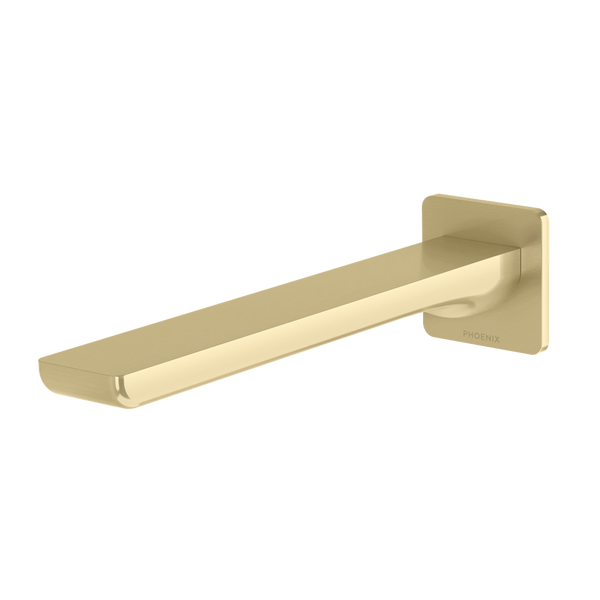 Phoenix Gloss MKII Wall Basin / Bath Outlet 200mm Brushed Gold