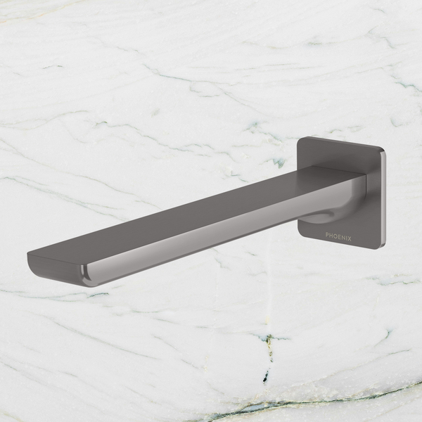 Phoenix Gloss MKII Wall Basin / Bath Outlet 200mm Brushed Carbon