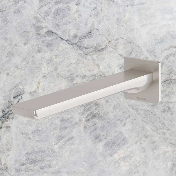 Phoenix Gloss MKII Wall Basin / Bath Outlet 200mm Brushed Nickel
