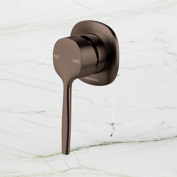 Phoenix Vask Switchmix Shower Wall Mixer Complete Kit Brushed Bronze Lead Free