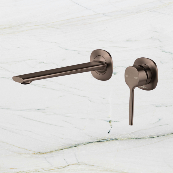 Phoenix Vask Switchmix Wall Basin Bath Mixer Set Complete Kit Brushed Bronze Lead Free
