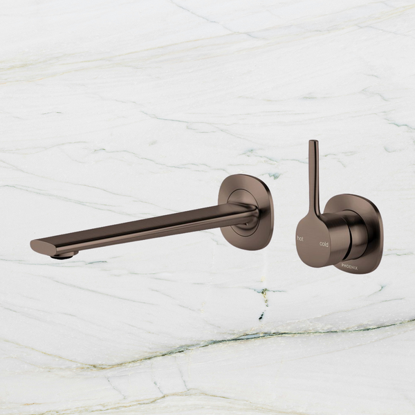 Phoenix Vask Switchmix Wall Basin Bath Mixer Set Pin Up Complete Kit Brushed Bronze Lead Free