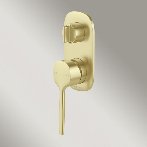 Phoenix Vask SwitchMix Shower / Bath Divertor Mixer Brushed Gold (Complete Kit) Lead Free