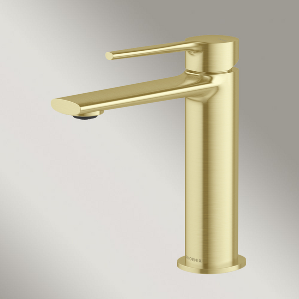 Phoenix Vask Basin Mixer Brushed Gold Lead Free