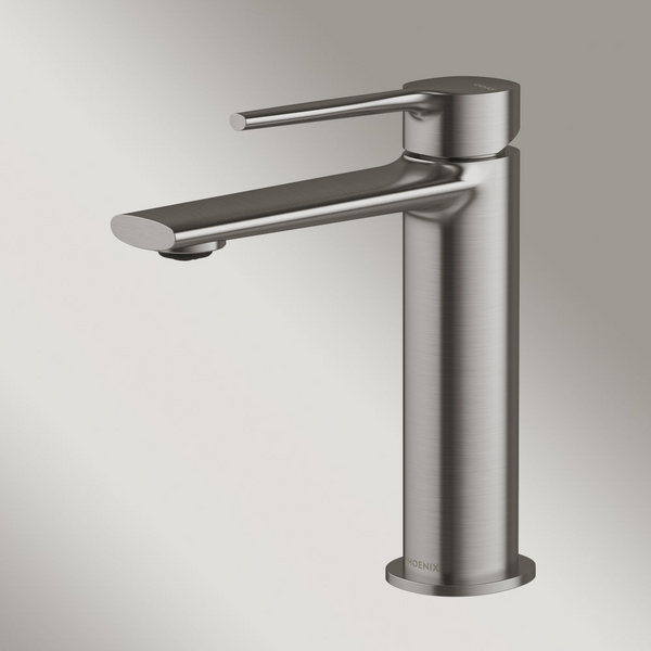 Phoenix Vask Basin Mixer Brushed Carbon Lead Free