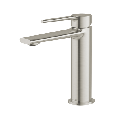 Phoenix Vask Basin Mixer Brushed Nickel Lead Free