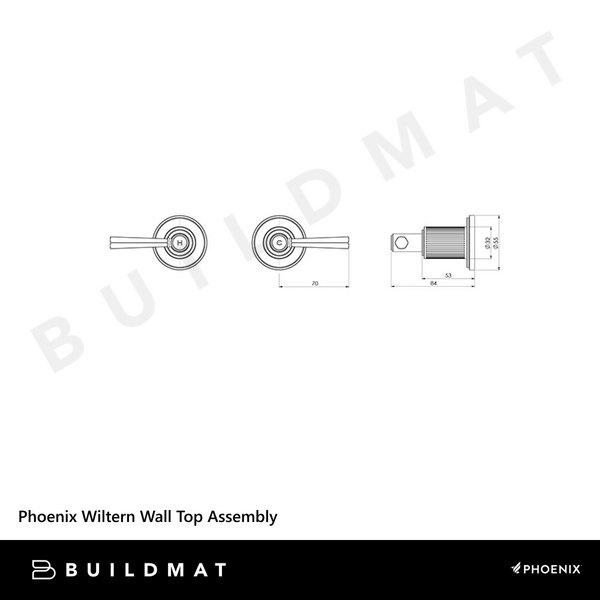Phoenix Wiltern Wall Top Assembly Chrome