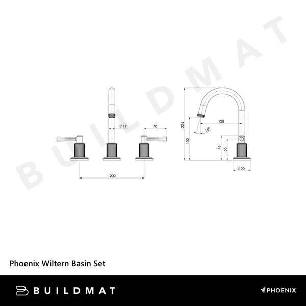 Phoenix Wiltern Basin Set Brushed Nickel