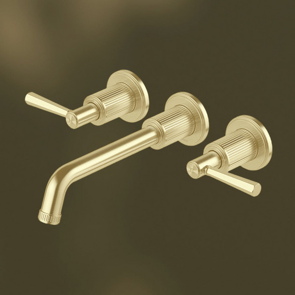 Phoenix Wiltern Wall Basin/Bath Tap Set Brushed Gold