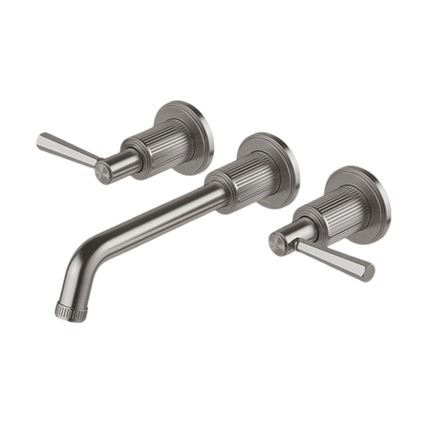 Phoenix Wiltern Wall Basin/Bath Tap Set Brushed Carbon