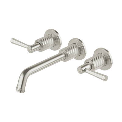 Phoenix Wiltern Wall Basin/Bath Tap Set Brushed Nickel