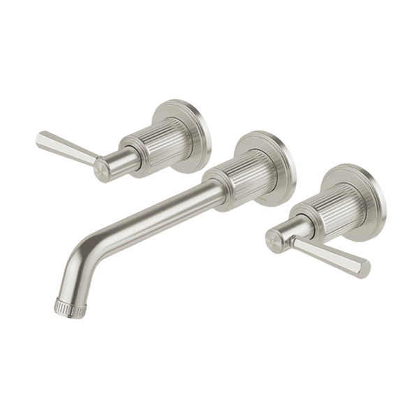 Phoenix Wiltern Wall Basin/Bath Tap Set Brushed Nickel