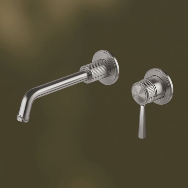 Phoenix Wiltern SwitchMix Wall Basin/Bath Mixer Set (Complete Kit) Brushed Carbon