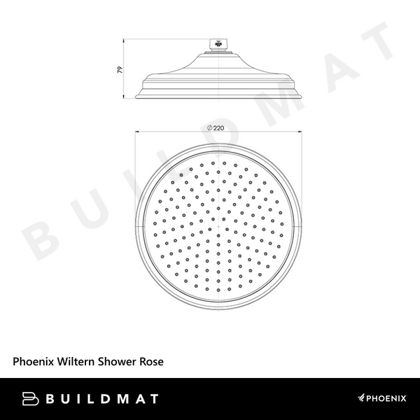 Phoenix Wiltern Shower Rose Brushed Nickel