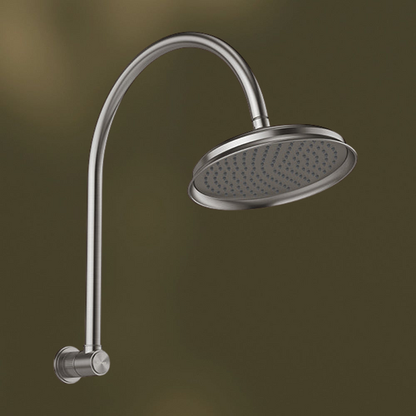 Phoenix Wiltern High-Rise Shower Arm and Rose Brushed Carbon