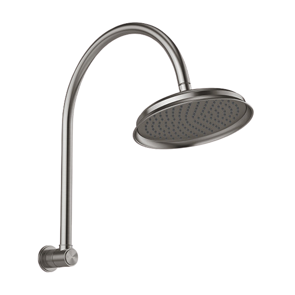 Phoenix Wiltern High-Rise Shower Arm and Rose Brushed Carbon