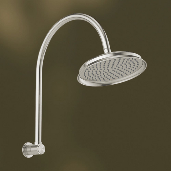 Phoenix Wiltern High-Rise Shower Arm and Rose Brushed Nickel