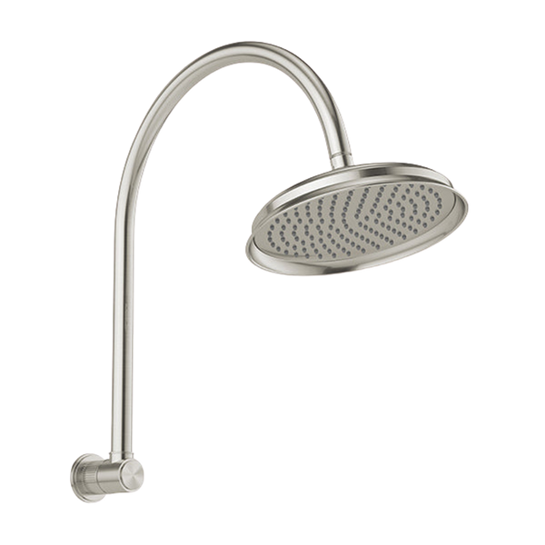 Phoenix Wiltern High-Rise Shower Arm and Rose Brushed Nickel
