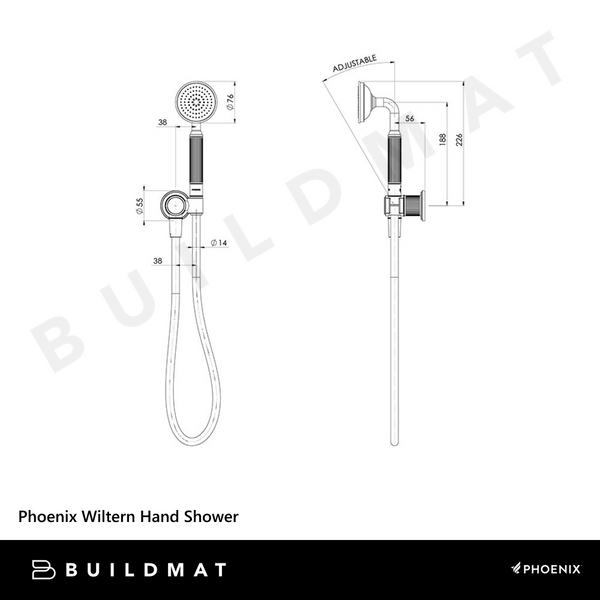Phoenix Wiltern Hand Shower Brushed Nickel