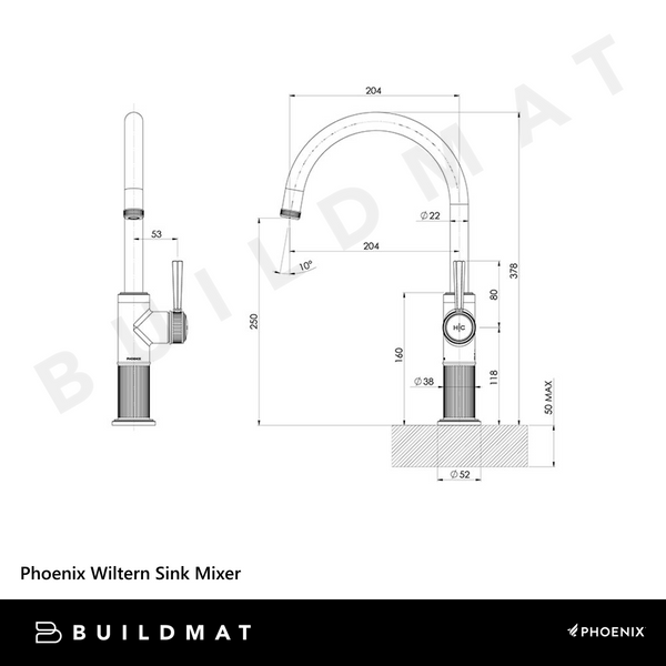 Phoenix Wiltern Sink Mixer Chrome