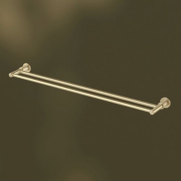 Phoenix Wiltern Double Towel Rail 800mm Brushed Gold