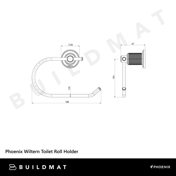 Phoenix Wiltern Toilet Roll Holder Chrome