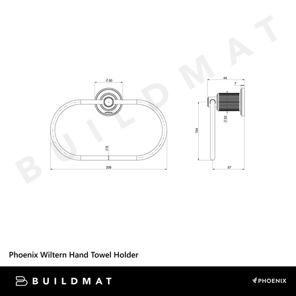 Phoenix Wiltern Hand Towel Holder Brushed Nickel