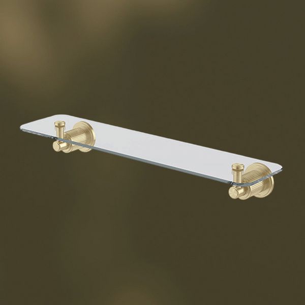 Phoenix Wiltern Glass Shelf 450mm Brushed Gold