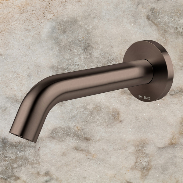 Phoenix Vivid MKII Wall Basin/Bath Outlet 160mm Curved Brushed Bronze Lead Free