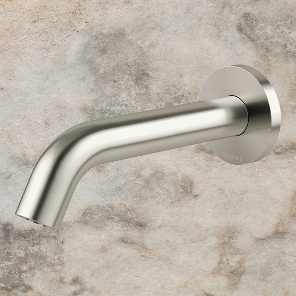 Phoenix Vivid MKII Wall Basin/Bath Outlet 160mm Curved Brushed Nickel Lead Free