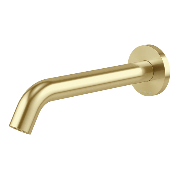 Phoenix Vivid MKII Wall Basin/Bath Outlet 200mm Curved Brushed Gold Lead Free