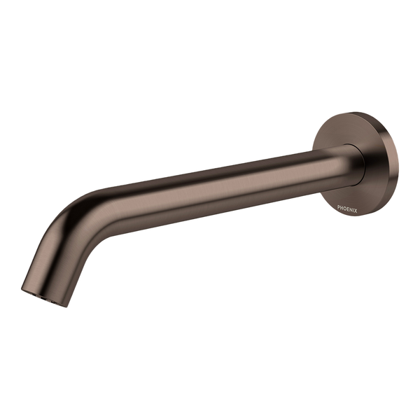 Phoenix Vivid MKII Wall Basin/Bath Outlet 240mm Curved Brushed Bronze Lead Free