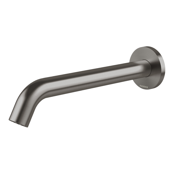 Phoenix Vivid MKII Wall Basin/Bath Outlet 240mm Curved Brushed Carbon Lead Free