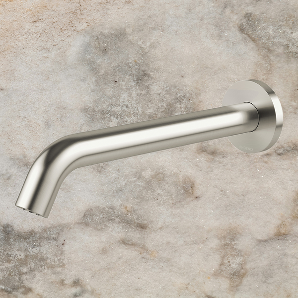 Phoenix Vivid MKII Wall Basin/Bath Outlet 240mm Curved Brushed Nickel Lead Free