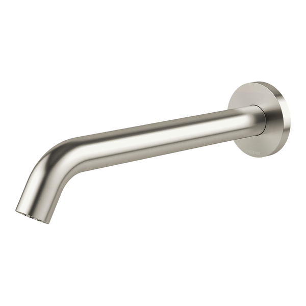 Phoenix Vivid MKII Wall Basin/Bath Outlet 240mm Curved Brushed Nickel Lead Free